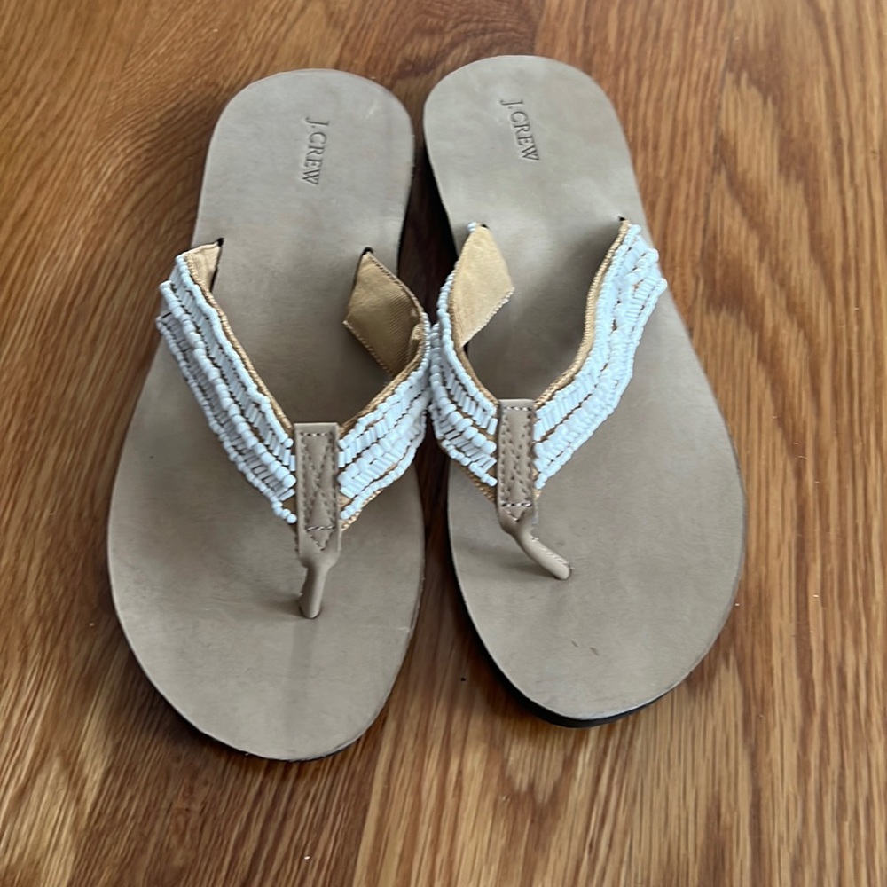 J. Crew Beaded Sandals / flip flops. Size 9.5. Never worn - new condition!
